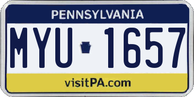 PA license plate MYU1657