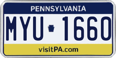 PA license plate MYU1660