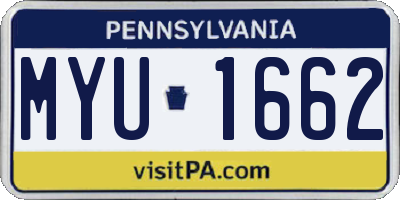 PA license plate MYU1662