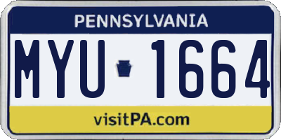 PA license plate MYU1664