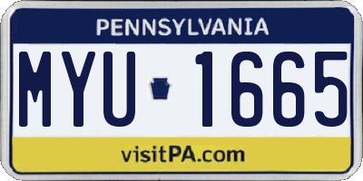 PA license plate MYU1665