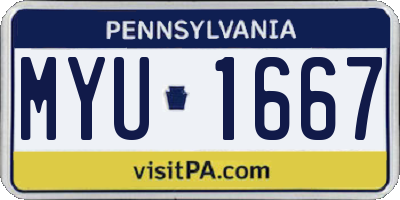 PA license plate MYU1667