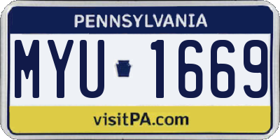 PA license plate MYU1669