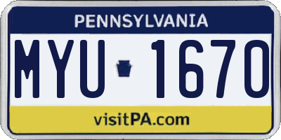 PA license plate MYU1670