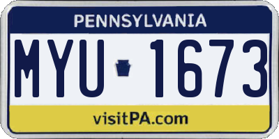PA license plate MYU1673