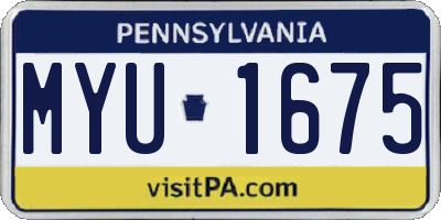 PA license plate MYU1675