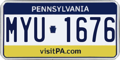 PA license plate MYU1676