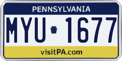PA license plate MYU1677