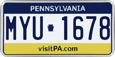 PA license plate MYU1678