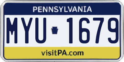 PA license plate MYU1679