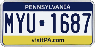 PA license plate MYU1687