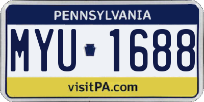PA license plate MYU1688