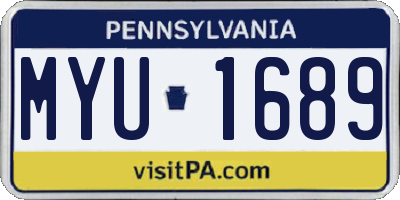 PA license plate MYU1689