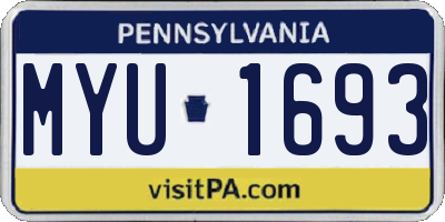 PA license plate MYU1693