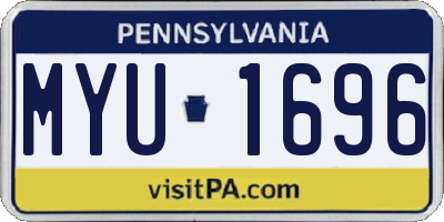PA license plate MYU1696