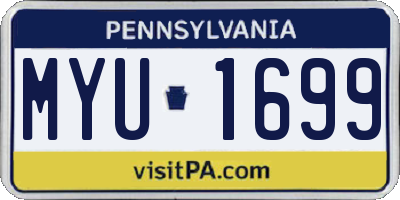 PA license plate MYU1699