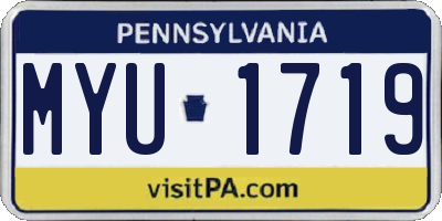 PA license plate MYU1719