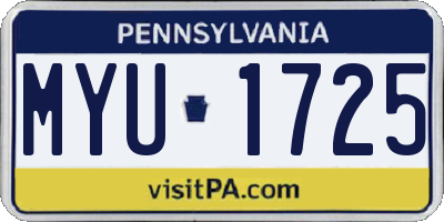 PA license plate MYU1725