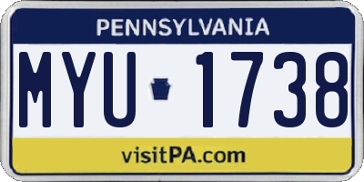 PA license plate MYU1738