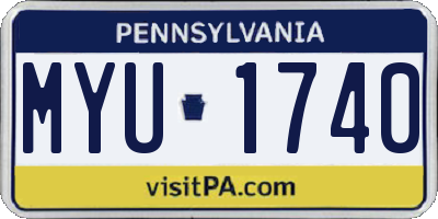 PA license plate MYU1740
