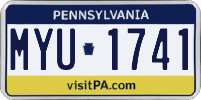 PA license plate MYU1741