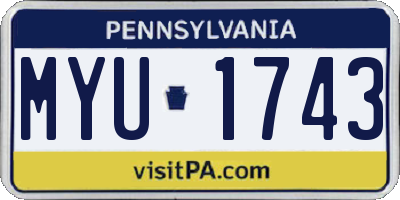 PA license plate MYU1743