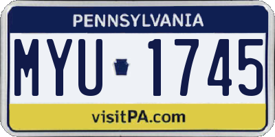 PA license plate MYU1745