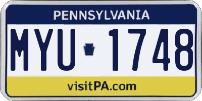 PA license plate MYU1748