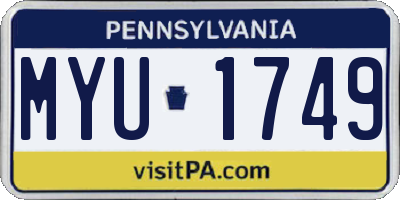 PA license plate MYU1749