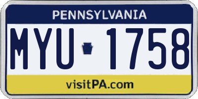 PA license plate MYU1758