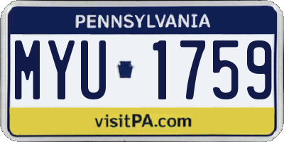 PA license plate MYU1759