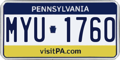 PA license plate MYU1760