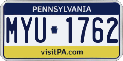 PA license plate MYU1762