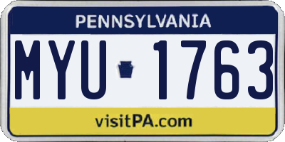 PA license plate MYU1763