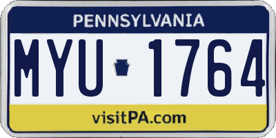 PA license plate MYU1764
