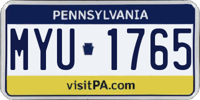 PA license plate MYU1765