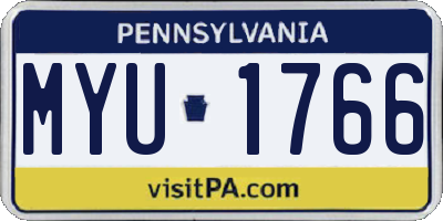 PA license plate MYU1766