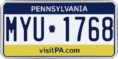 PA license plate MYU1768