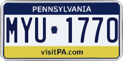 PA license plate MYU1770