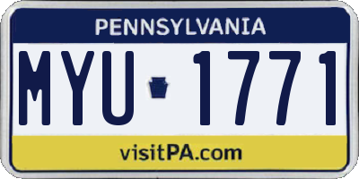 PA license plate MYU1771