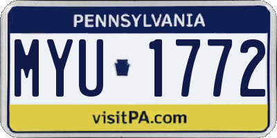 PA license plate MYU1772