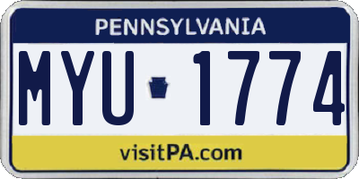 PA license plate MYU1774