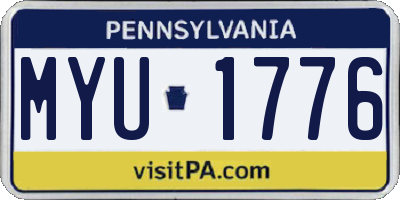 PA license plate MYU1776
