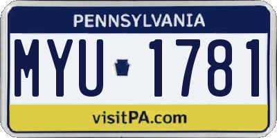 PA license plate MYU1781