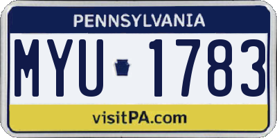 PA license plate MYU1783