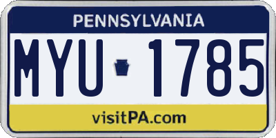 PA license plate MYU1785