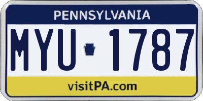 PA license plate MYU1787