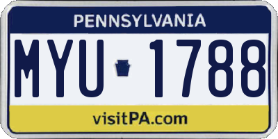 PA license plate MYU1788