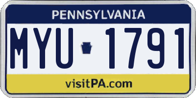 PA license plate MYU1791