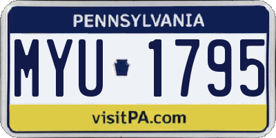 PA license plate MYU1795